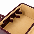 Luxury Brown Crocodile Leather Jewellery Vanity Box with Mirror & Multi-Layer Organizer (20.32 × 17.27 × 16.51 cm)