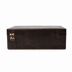 Luxury Brown Leather Bangle Storage Box – Jewellery Organizer with Removable Velvet Rolls (33.02 × 20.83 × 10.16 cm)