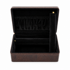 Luxury Brown Leather Bangle Storage Box – Jewellery Organizer with Removable Velvet Rolls (33.02 × 20.83 × 10.16 cm)