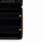 Luxury Brown Leather Bangle Storage Box – Jewellery Organizer with Removable Velvet Rolls (33.02 × 20.83 × 10.16 cm)