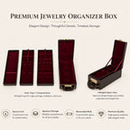 Luxury Leather Jewellery Box with Combination Lock & Multi-Compartment Organizer (30.48 × 12.95 × 10.16 cm)