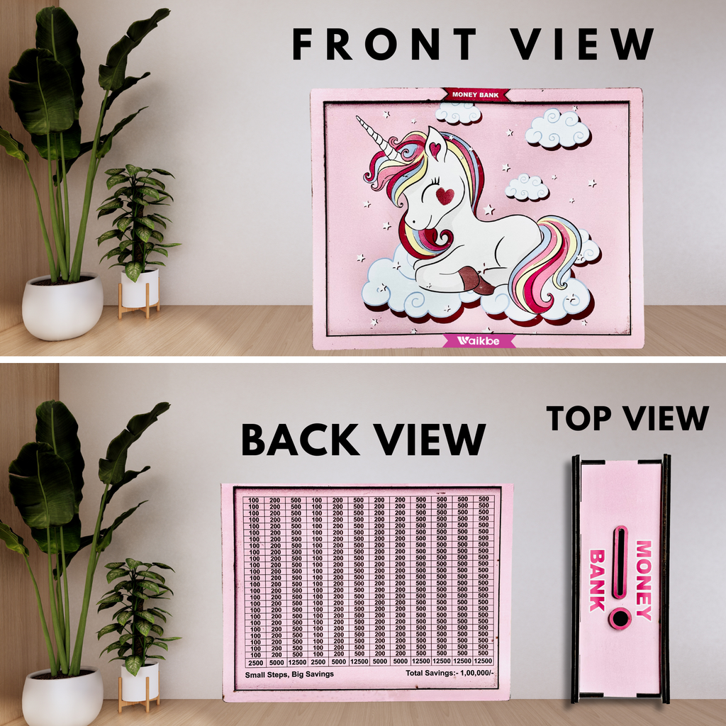 Pink Unicorn Money Saving Box for Adult 1L