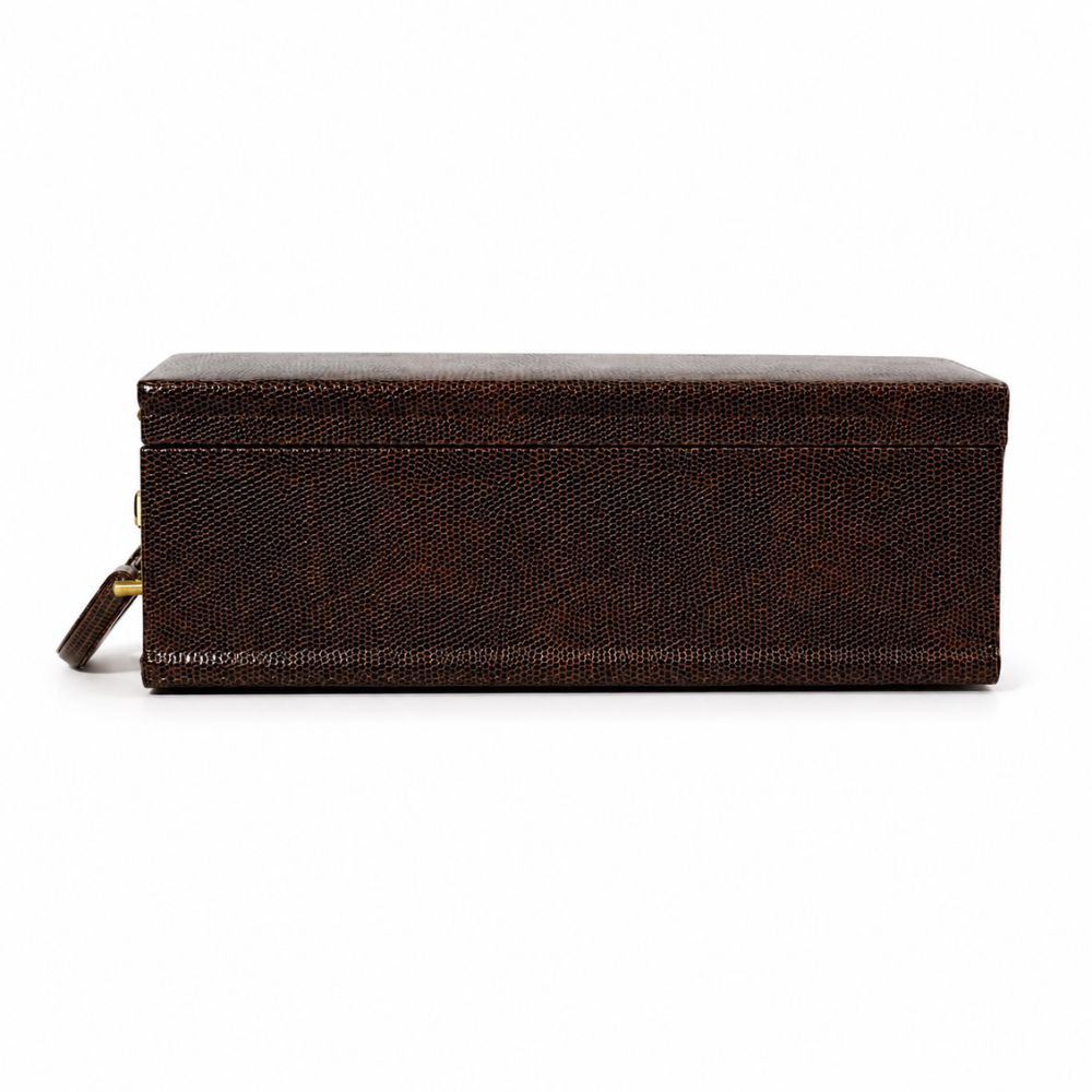 Luxury Leather Jewellery Box with Combination Lock, Removable Velvet Trays & Multi-Compartment Organizer for Rings, Earrings, Necklaces, Bangles, Watches & Accessories (30.48 × 12.95 × 10.16 cm)