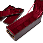 Luxury Leather Jewellery Box with Combination Lock & Multi-Compartment Organizer (30.48 × 12.95 × 10.16 cm)