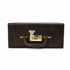 Luxury Brown Leather Jewellery Box with Combination Lock & Multi-Compartment Organizer (30.48 × 24.13 × 13.97 cm)