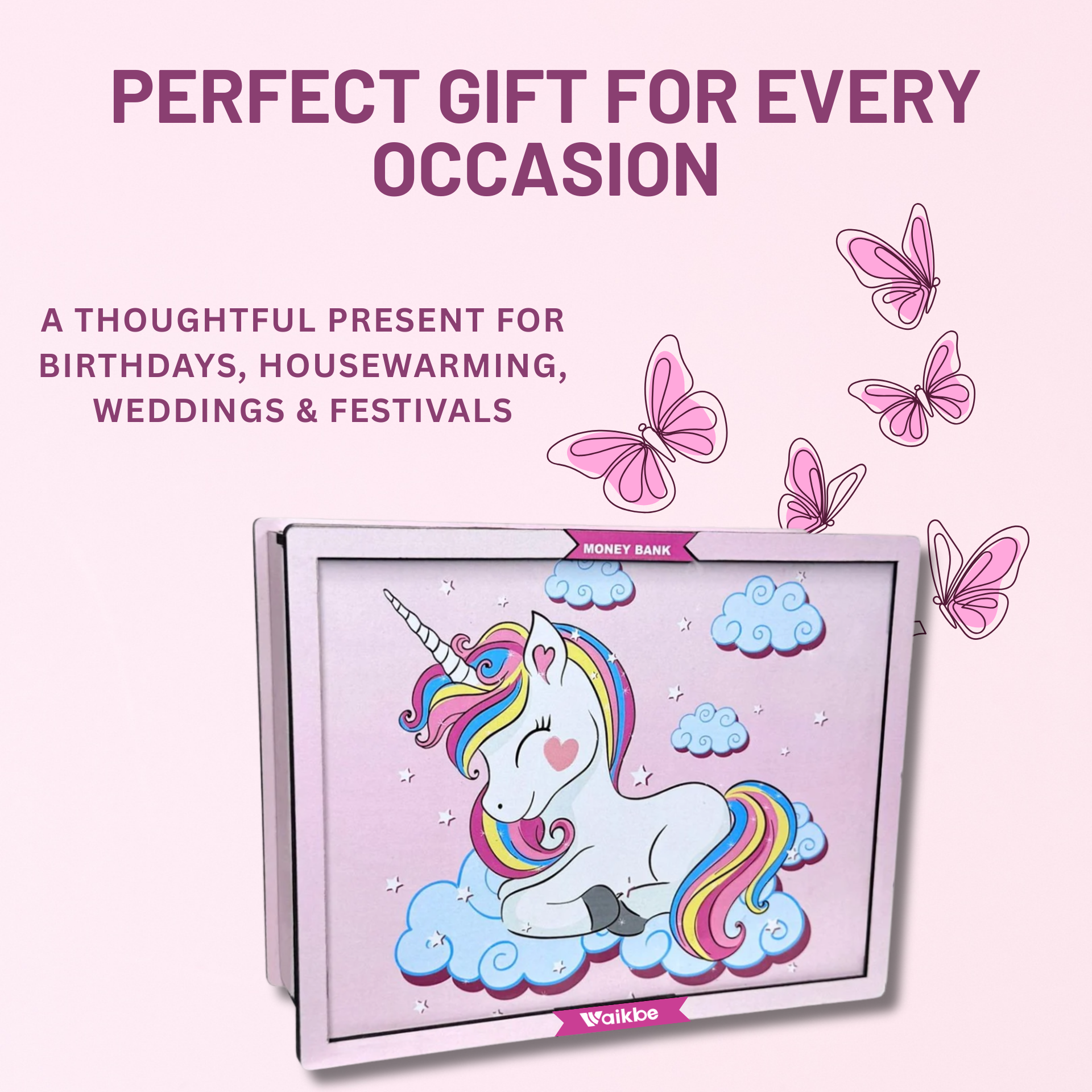 Pink Unicorn Money Saving Box for Adult 1L
