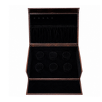 Luxury Brown Leather Jewellery Box with Combination Lock & Multi-Compartment Organizer (30.48 × 24.13 × 13.97 cm)