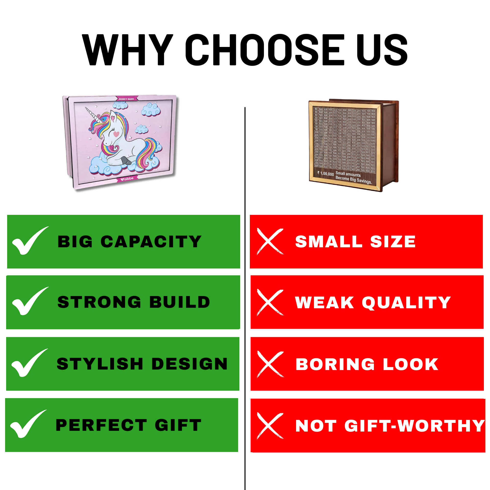 Pink Unicorn Money Saving Box for Adult 1L