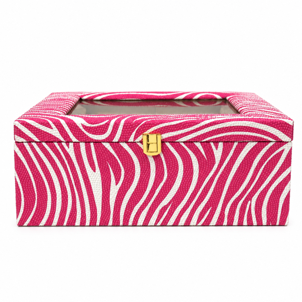 Luxury Bangle Storage Box with Mirror – Velvet Jewellery Organizer (30.48 × 30.48 × 12.70 cm)