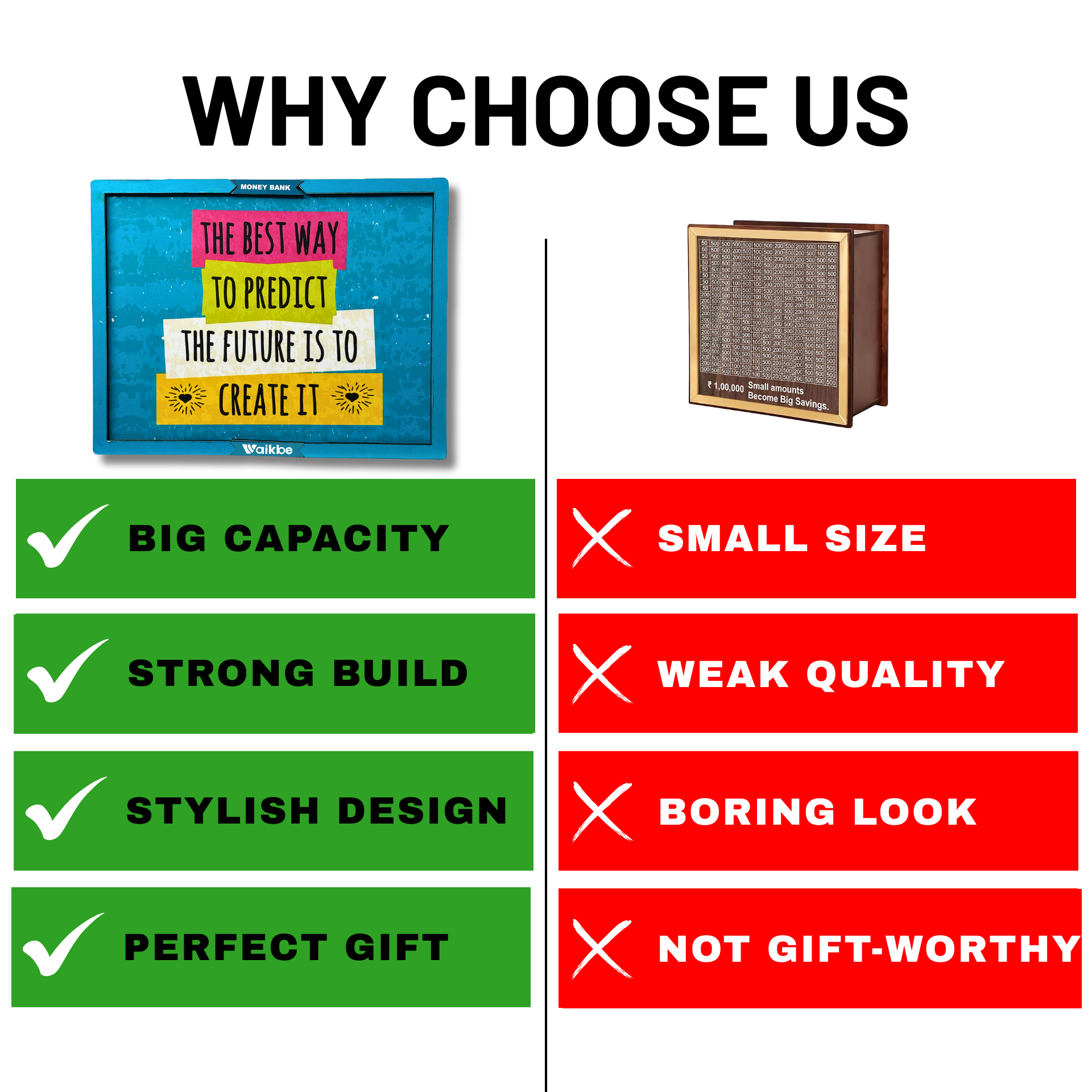 Motivational Money Saving Box for Adult 1L