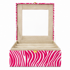 Luxury Bangle Storage Box with Mirror – Velvet Jewellery Organizer (30.48 × 30.48 × 12.70 cm)