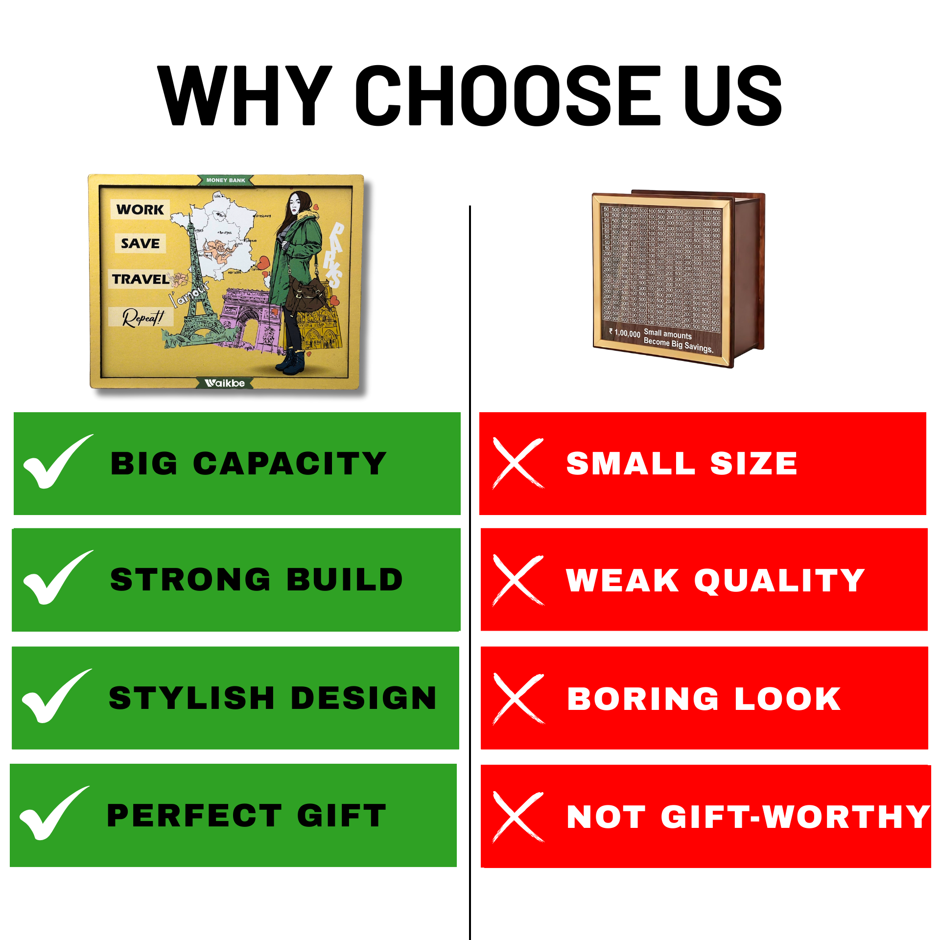 Independent Women Money Saving Box for Adult 1L