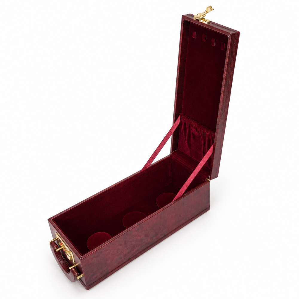 Luxury Leather Jewellery Box with Combination Lock & Multi-Compartment Organizer (30.48 × 12.95 × 10.16 cm)