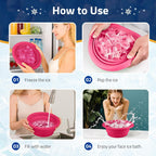 Collapsible Silicone Bowl with Built-in Ice Tray for Home Ice Water Facials