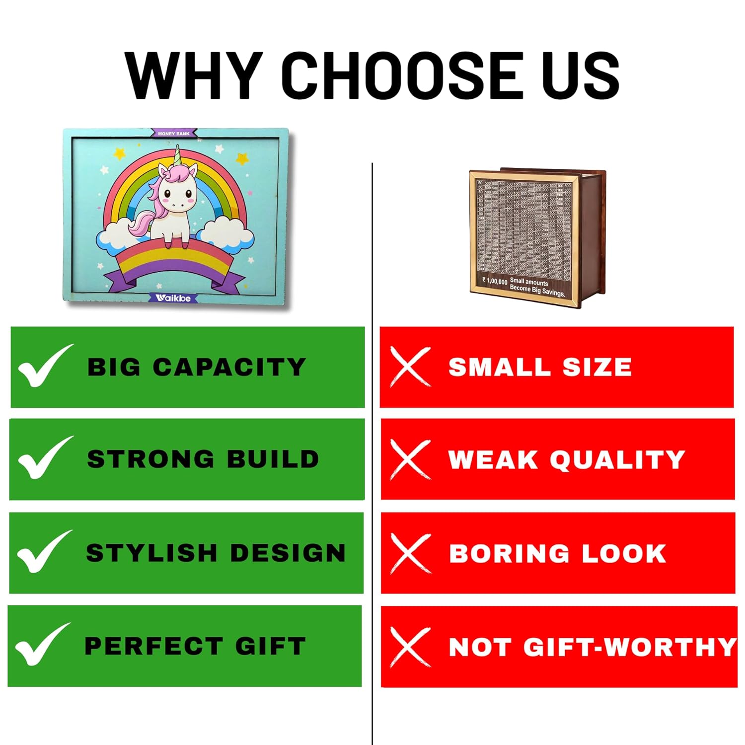 Blue Unicorn Money Saving Box for Adult 1L