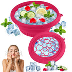 Collapsible Silicone Bowl with Built-in Ice Tray for Home Ice Water Facials