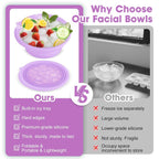 Collapsible Silicone Bowl with Built-in Ice Tray for Home Ice Water Facials