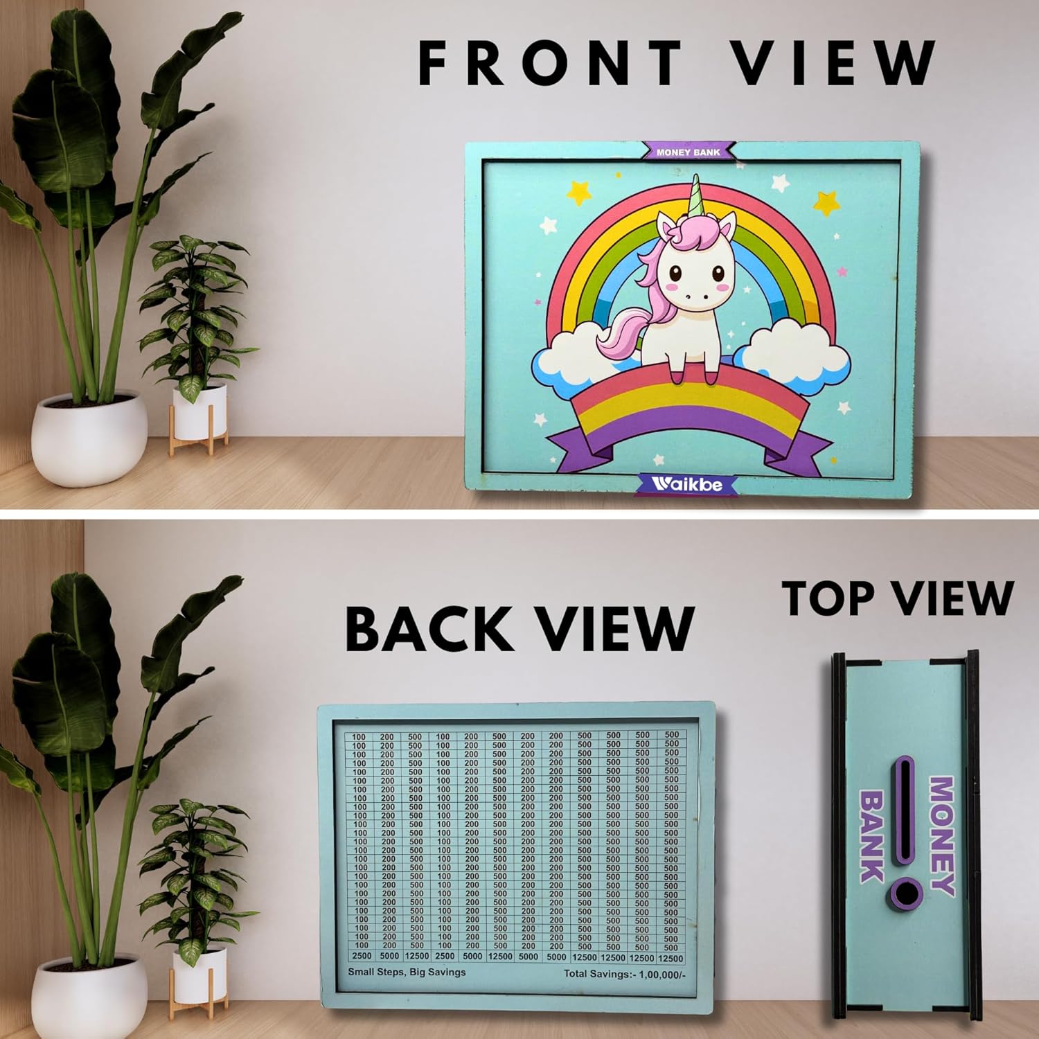 Blue Unicorn Money Saving Box for Adult 1L