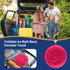 Collapsible Silicone Bowl with Built-in Ice Tray for Home Ice Water Facials