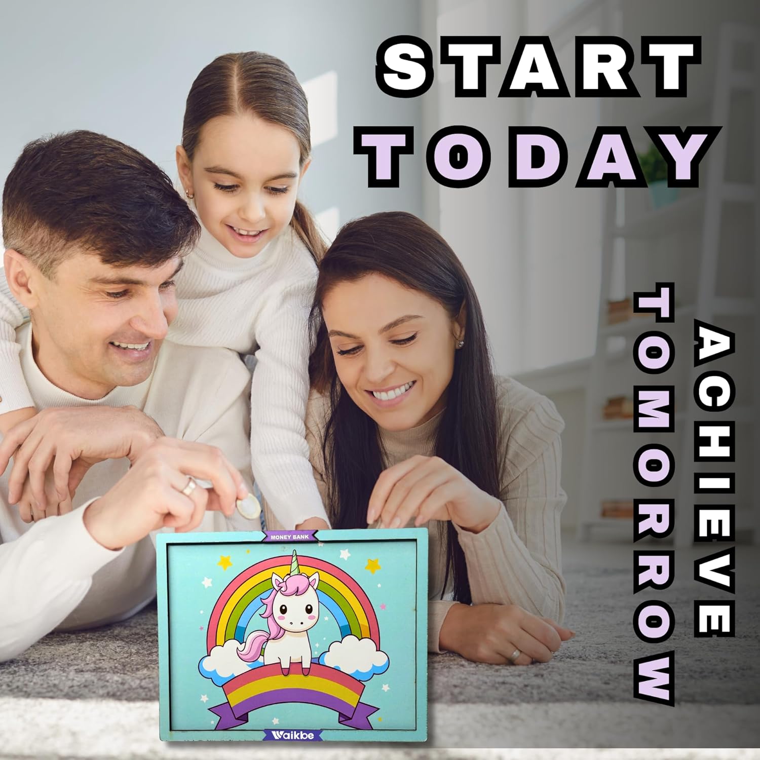 Blue Unicorn Money Saving Box for Adult 1L