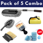Pack of 5 - Free 5 Tablets, Microfiber Cloth, 1 Microfiber big Duster, 1 Microfiber mini Duster, 1 Detailing Brush