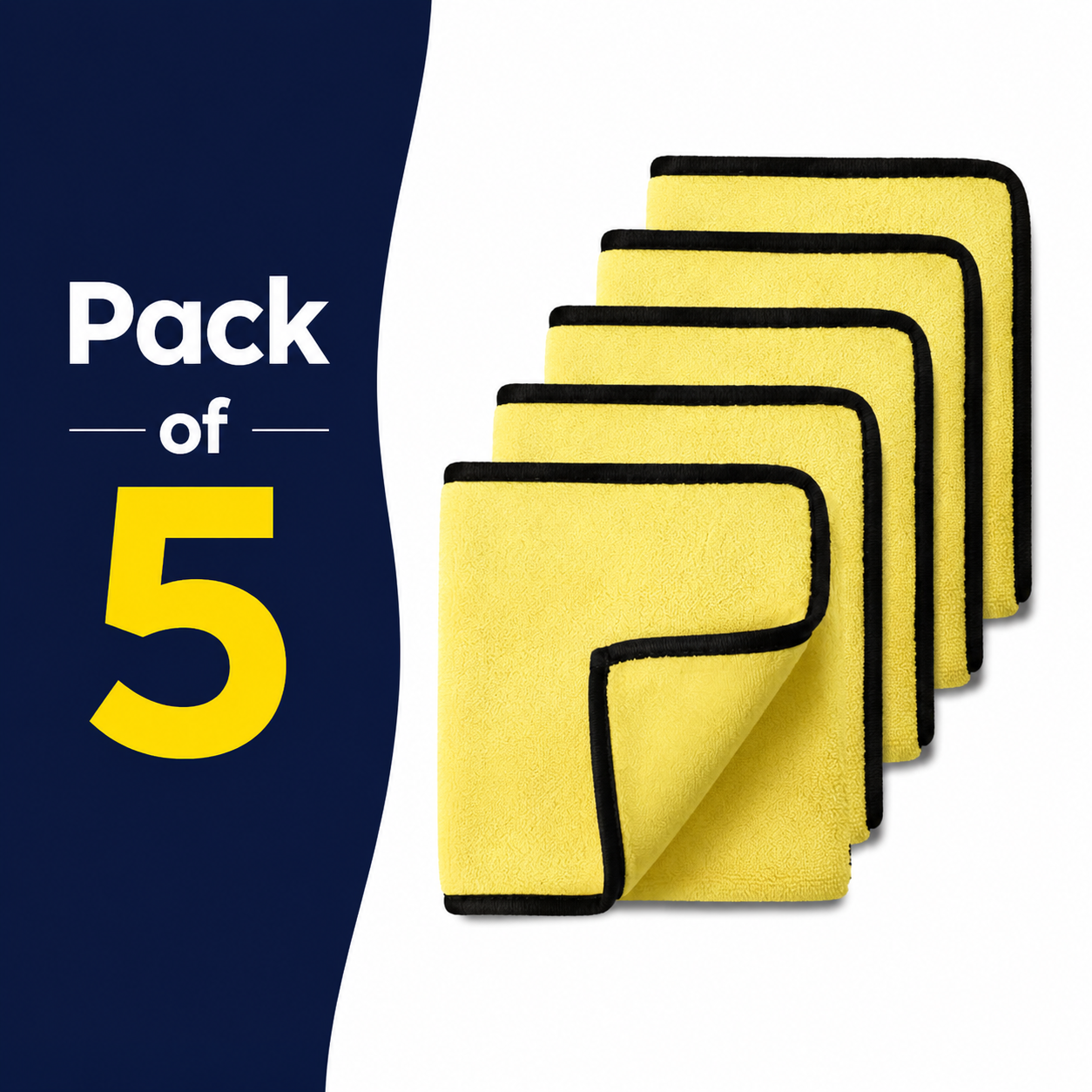 Set of 5, Microfiber Car Cleaning Cloth - Og Soft 500 GSM (40X40 Cm)