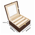 Luxury Bangle Storage Box with Mirror – Velvet Jewellery Organizer (30.48 × 30.48 × 12.70 cm)