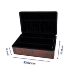 Luxury Brown Leather Bangle Storage Box – Jewellery Organizer with Removable Velvet Rolls (33.02 × 20.83 × 10.16 cm)