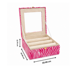 Luxury Bangle Storage Box with Mirror – Velvet Jewellery Organizer (30.48 × 30.48 × 12.70 cm)