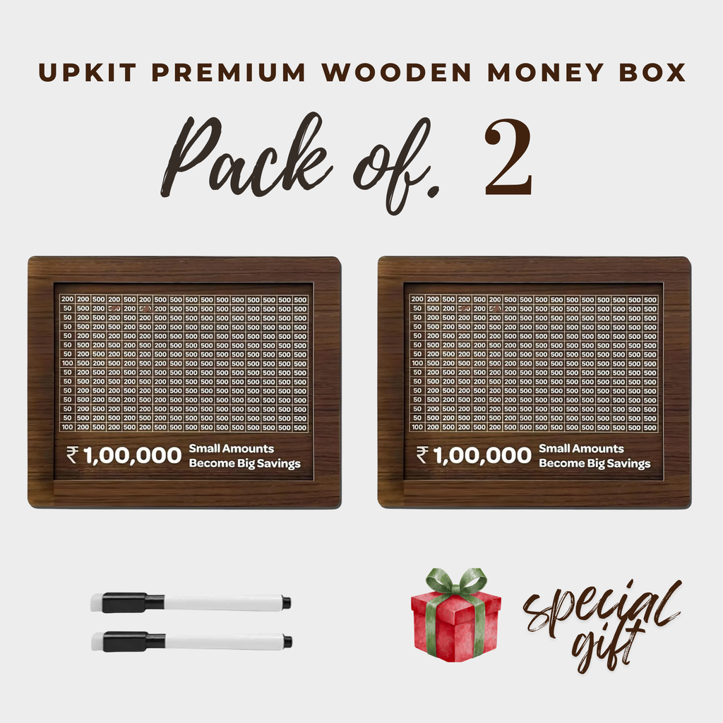 Wooden Piggy Bank for Kids & Adults 1L + (1 Brush Free)