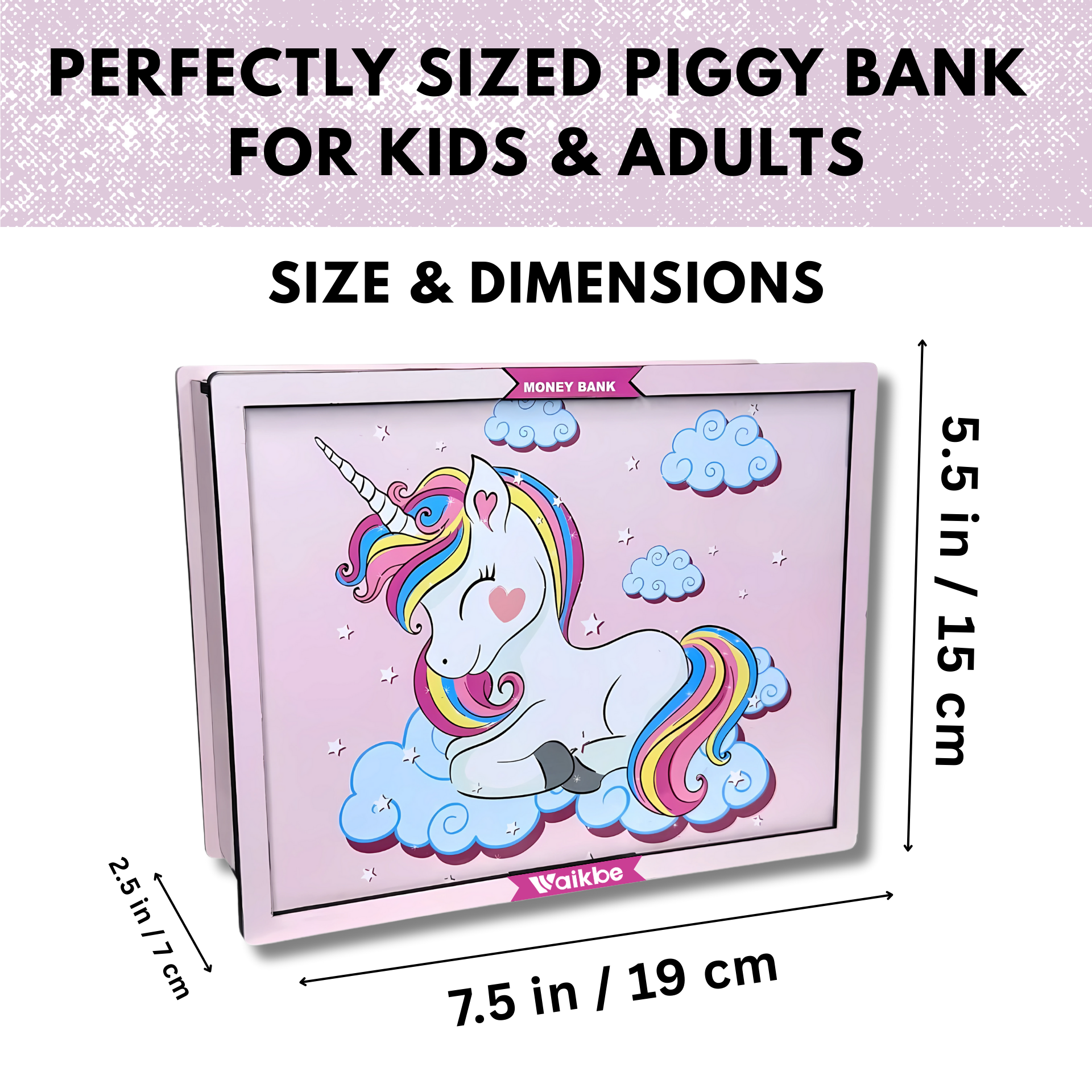 Pink Unicorn Money Saving Box for Adult 1L