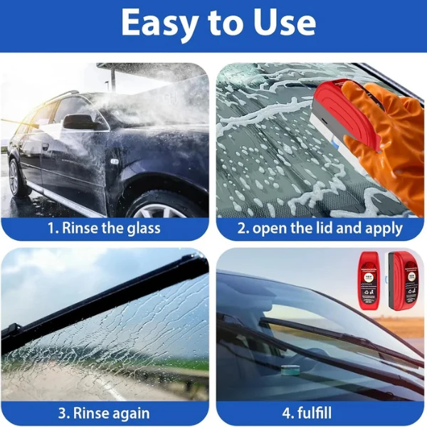 Car Glass Oil Film Remover - Anti-Fog &amp; Hydrophobic Windshield Protection