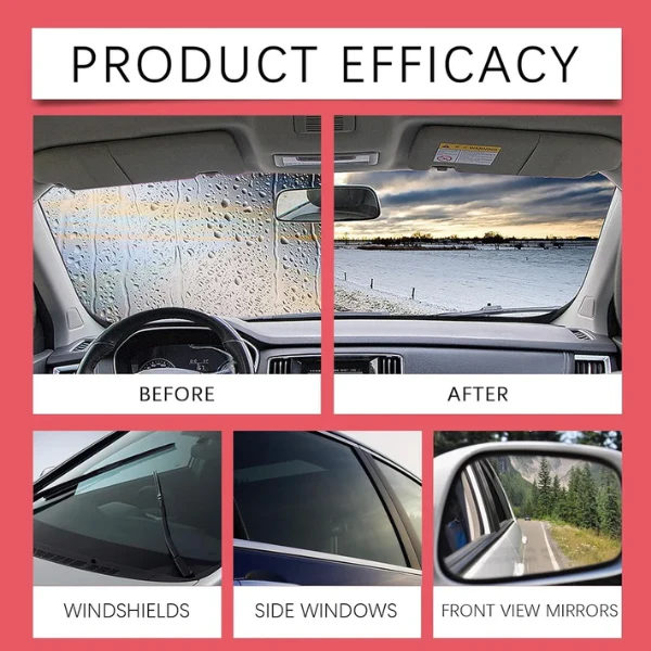 Car Glass Oil Film Remover - Anti-Fog &amp; Hydrophobic Windshield Protection